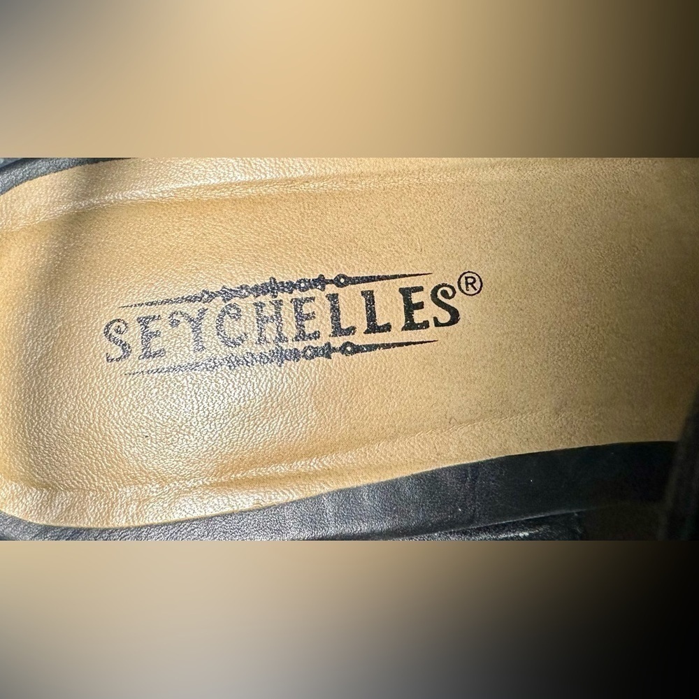 Seychelles Woven Vegan Leather Black Wedges Slingback 7.5M​​​​ - Picture 8 of 8